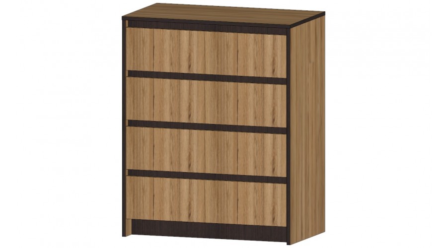 Бостон Комод 4 ящика дуб крафт